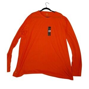 NWT Athletic Works Men Shirt 3XL Long Sleeve DriWorks Wicking Hunter Neon Orange